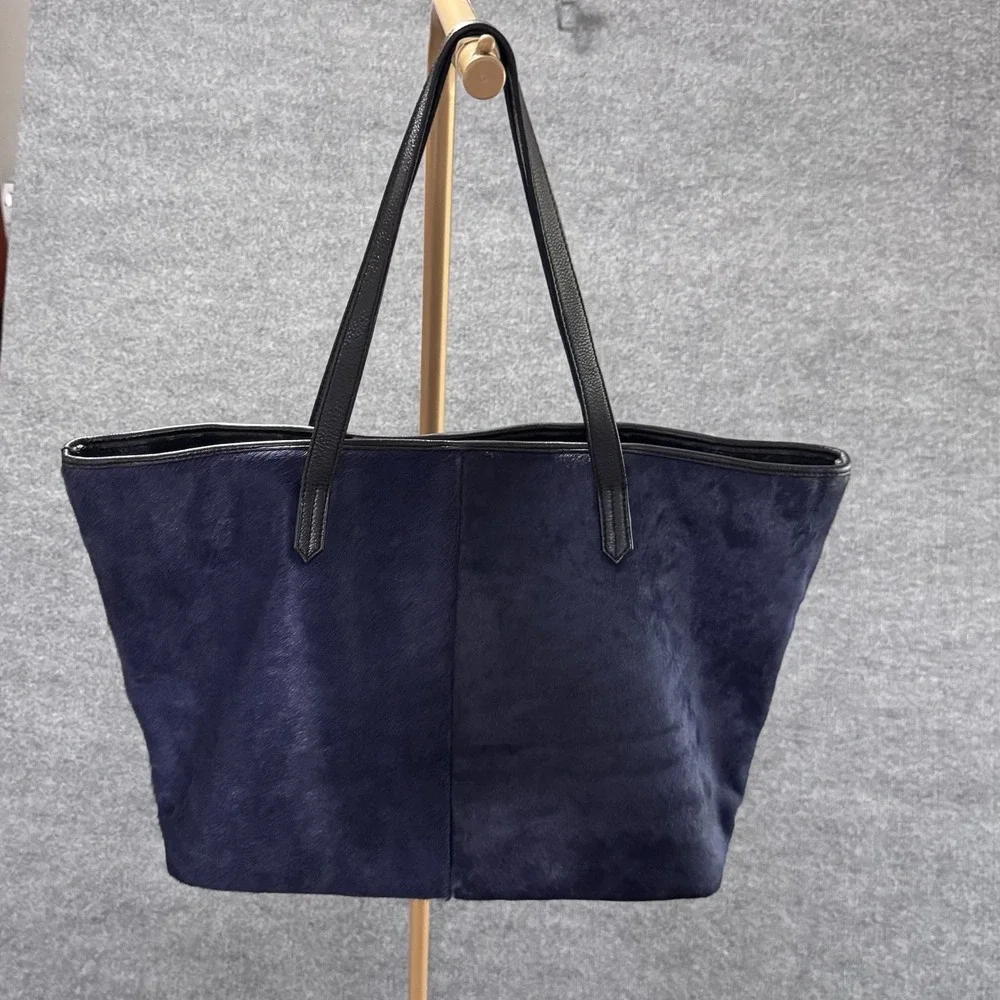 Christopher Kon Blue Pony Hair‎ Leather Tote
